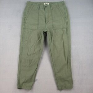Madewell Military Surplus Pants Women 29 Green Cotton High Rise Tapered NA150